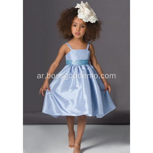 A-Line Spaghetti Taffeta Flower Girl Dress